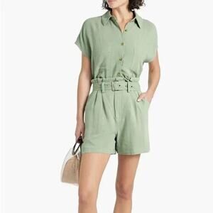 WALTER BAKER Layleen NWT $158 Woven Sage Belted Shorts Size S